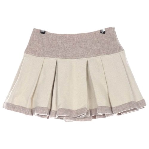 Pre-owned Tara Jarmon Wool Skirt In Brown