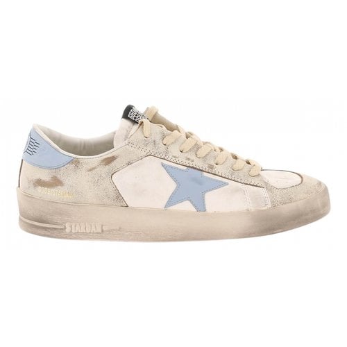 Pre-owned Golden Goose Stardan Leather Low Trainers In Multicolour