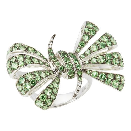 Pre-owned Stephen Webster White Gold Ring In Green