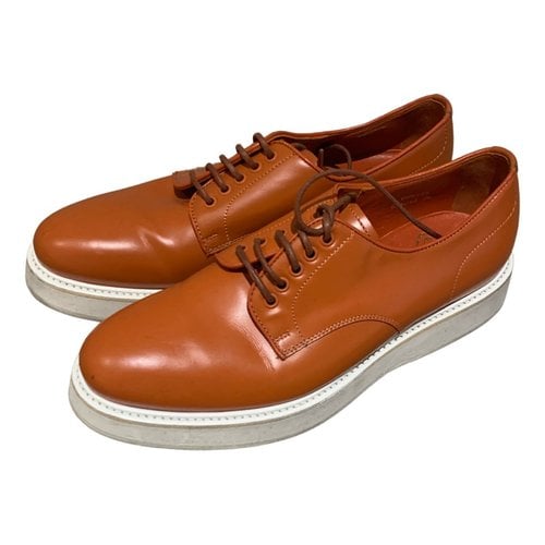 Pre-owned Church's Leather Lace Ups In Orange