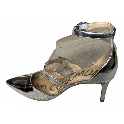 Pre-owned Sam Edelman Patent Leather Heels In Silver