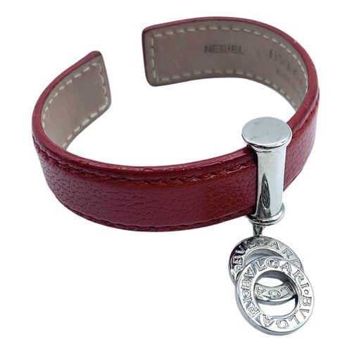 Pre-owned Bvlgari Leather Bracelet In Red