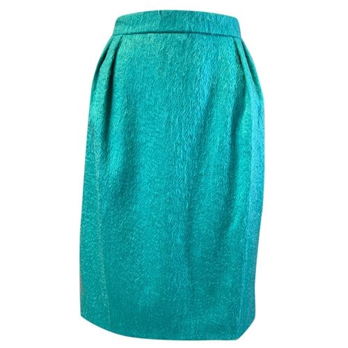 Pre-owned Max Mara Wool Mini Skirt In Turquoise