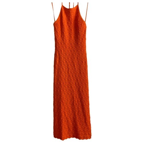 Pre-owned Alice And Olivia Wool Mid-length Dress In Orange