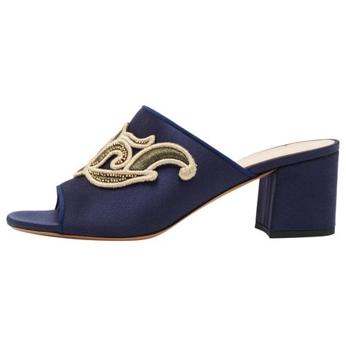 Pre-owned Etro Cloth Sandal In Navy