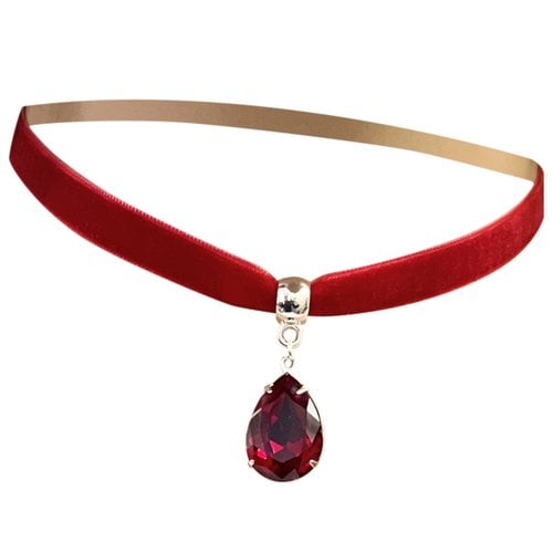 Pre-owned Swarovski Crystal Necklace In Red