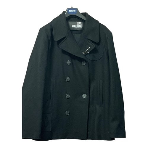 Pre-owned Moschino Love Coat In Black