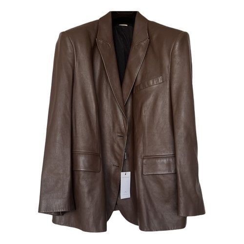 Pre-owned The Mannei Leather Jacket In Brown