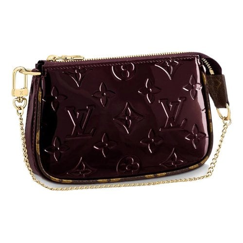 Pre-owned Louis Vuitton Pochette Accessoire Leather Handbag In Burgundy