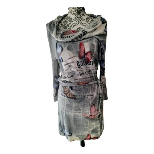 Pre-owned John Galliano Wool Mid-length Dress In Multicolour