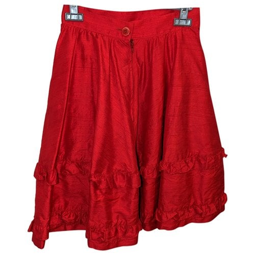 Pre-owned Saint Laurent Silk Mid-length Skirt In Red