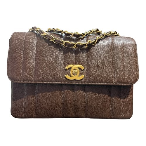 Pre-owned Chanel Timeless/classique Leather Handbag In Brown