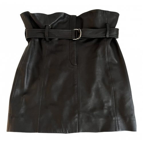 Pre-owned Iro Leather Mini Skirt In Black