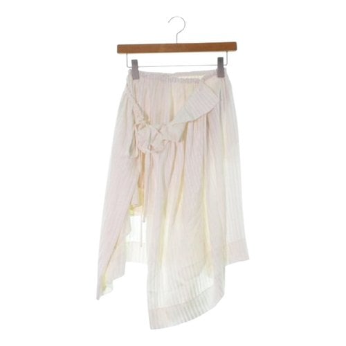 Pre-owned Stella Mccartney Silk Mid-length Skirt In White