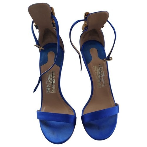 Pre-owned Ferragamo Cloth Sandal In Blue