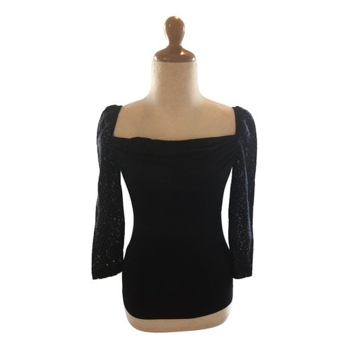 Pre-owned Frankie Morello Lace Top In Black
