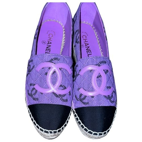 Pre-owned Chanel Espadrilles In Purple