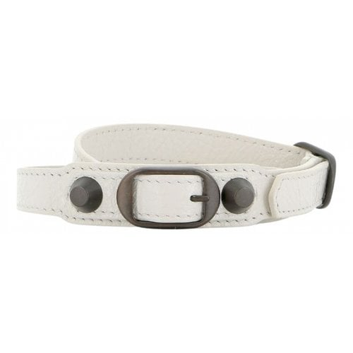 Pre-owned Balenciaga Leather Bracelet In White