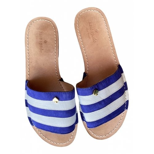 Pre-owned Kate Spade Cloth Mules In Blue