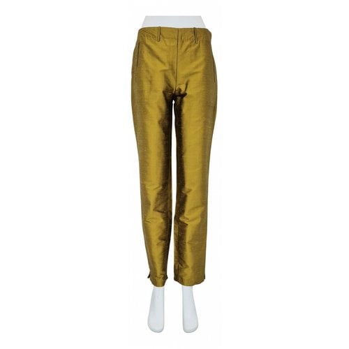 Pre-owned Romeo Gigli Silk Trousers In Yellow