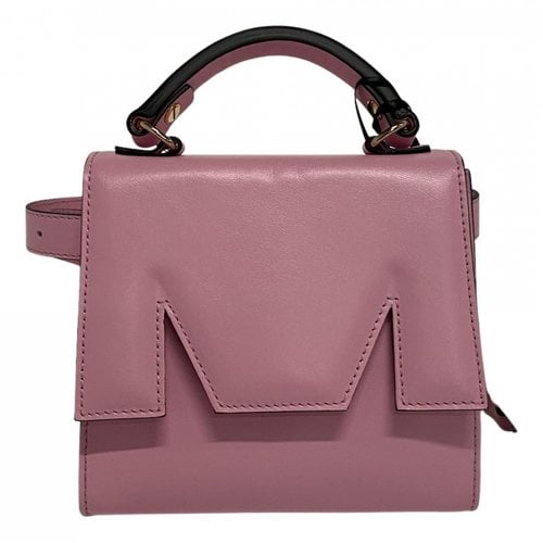 Pre-owned Msgm Leather Crossbody Bag In Pink