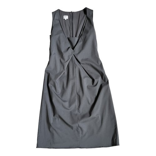 Pre-owned Armani Collezioni Wool Mid-length Dress In Grey