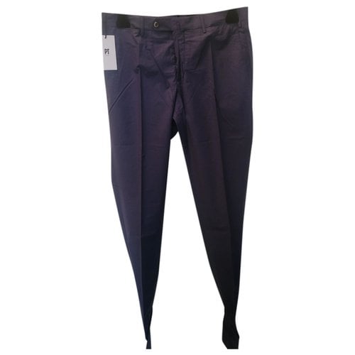 Pre-owned Pt01 Trousers In Navy