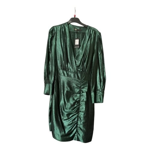Pre-owned Maje Fall Winter 2020 Glitter Mid-length Dress In Green