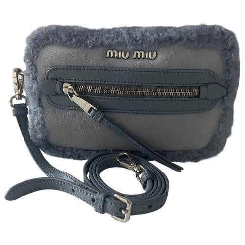 Pre-owned Miu Miu Wool Crossbody Bag In Blue