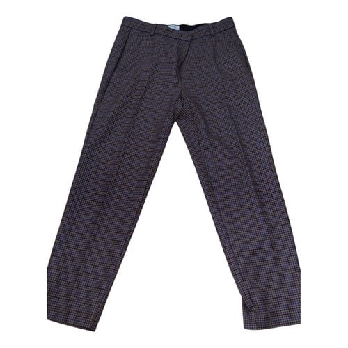 Pre-owned Pinko Wool Straight Pants In Multicolour