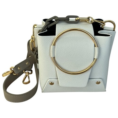 Pre-owned Yuzefi Mini Delila Leather Handbag In White