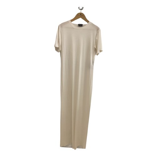 Pre-owned Tom Ford Silk Maxi Dress In White