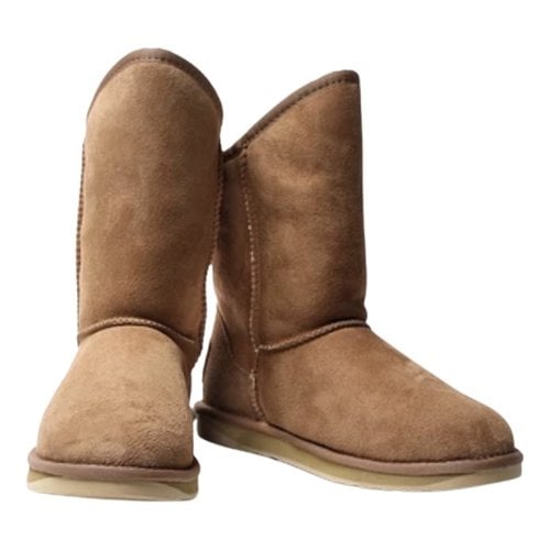 Pre-owned Australia Luxe Shearling Ankle Boots In Camel
