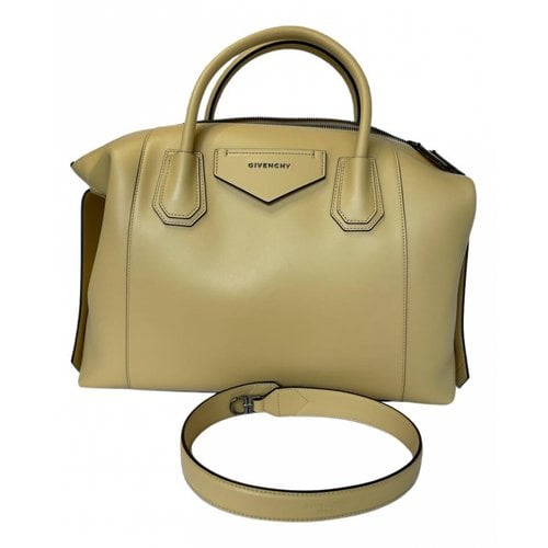 Pre-owned Givenchy Antigona Leather Handbag In Yellow