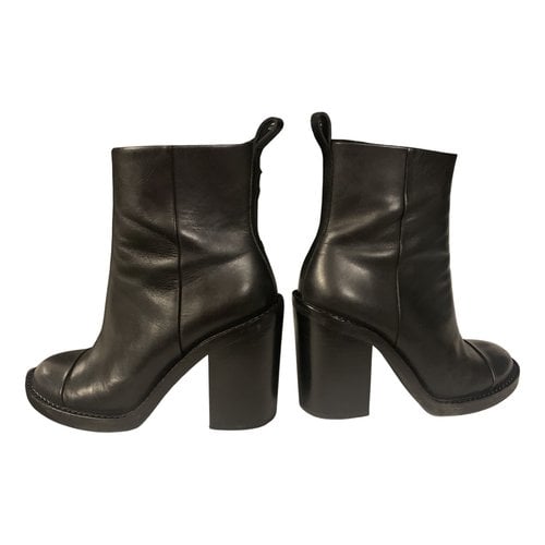 Pre-owned Kendall + Kylie Leather Ankle Boots In Black