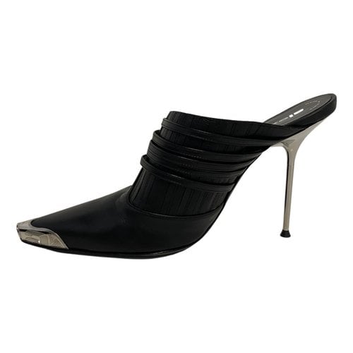 Pre-owned Alexander Wang Leather Mules In Black