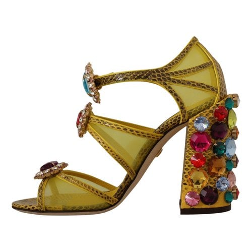 Pre-owned Dolce & Gabbana Leather Sandals In Yellow