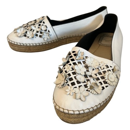 Pre-owned Dior Leather Espadrilles In White