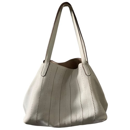 Pre-owned Max Mara Anita Leather Handbag In White