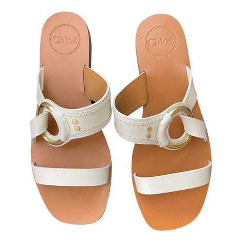 Pre-owned Chloé Leather Sandal In White