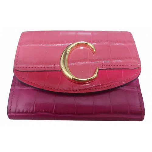 Pre-owned Chloé C Leather Wallet In Pink