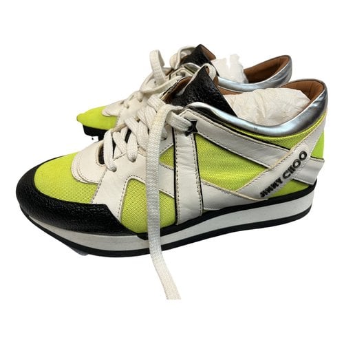 Pre-owned Jimmy Choo Leather Trainers In Green