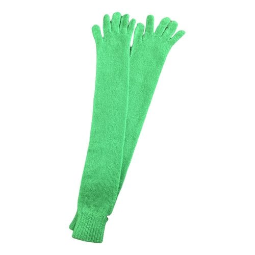 Pre-owned Prada Wool Long Gloves In Green