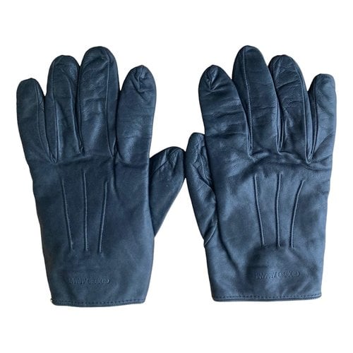 Pre-owned Giorgio Armani Leather Gloves In Black