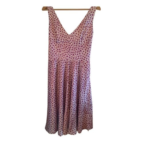 Pre-owned Gio' Guerreri Silk Mid-length Dress In Purple