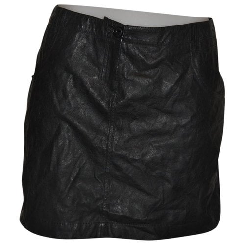 Pre-owned Liujo Vegan Leather Mini Skirt In Black
