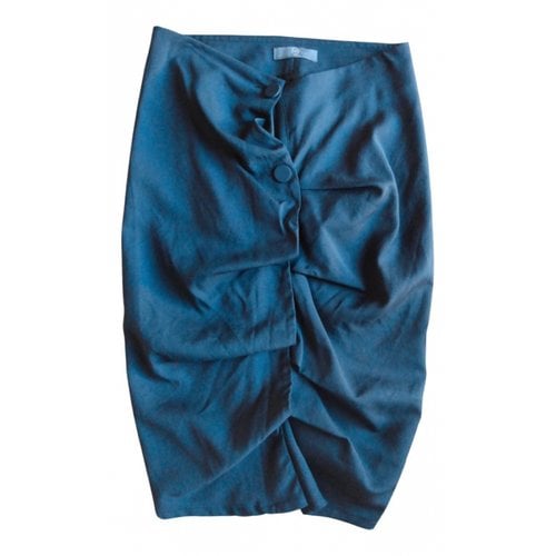 Pre-owned Mcq By Alexander Mcqueen Wool Mid-length Skirt In Navy