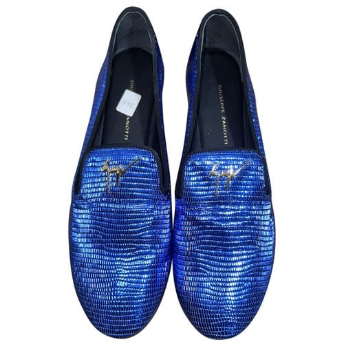Pre-owned Giuseppe Zanotti Leather Flats In Blue