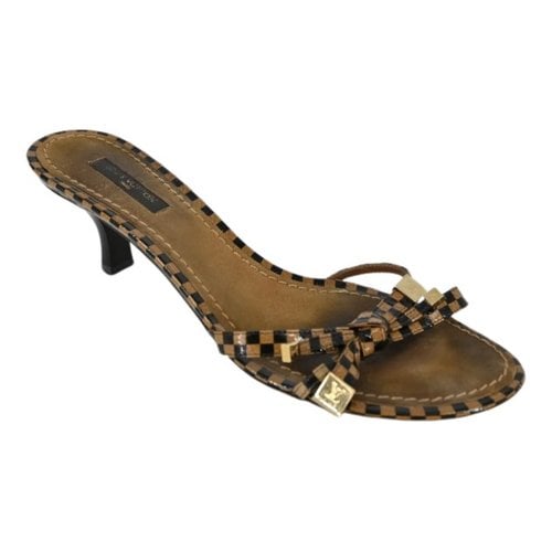 Pre-owned Louis Vuitton Patent Leather Sandal In Brown