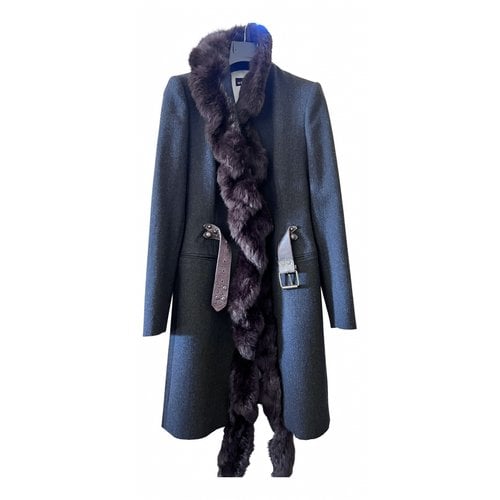 Pre-owned Weber Wool Coat In Anthracite